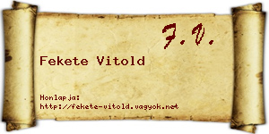 Fekete Vitold névjegykártya